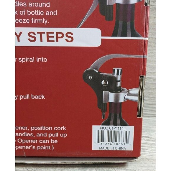 Wine Opening Kit 01-y1144 Corkscrew Foil Cutter Metal Mounted Corkscrew - Picture 4 of 9